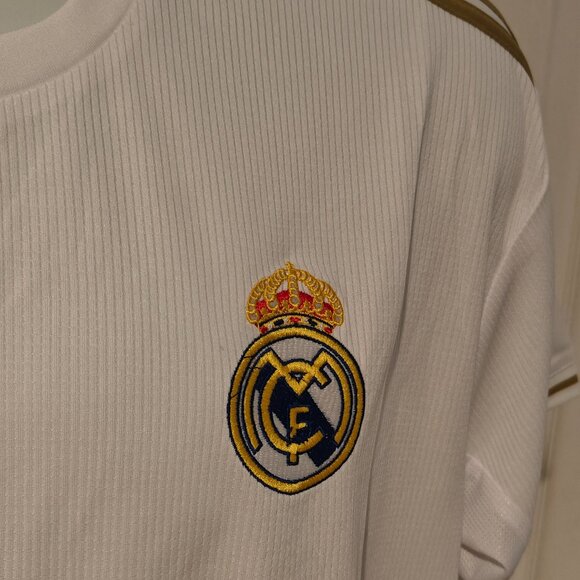 Adidas Real Madrid 2019/2020 Home Jersey White/Gold Men's Sizes M and L Soccer - Picture 6 of 14